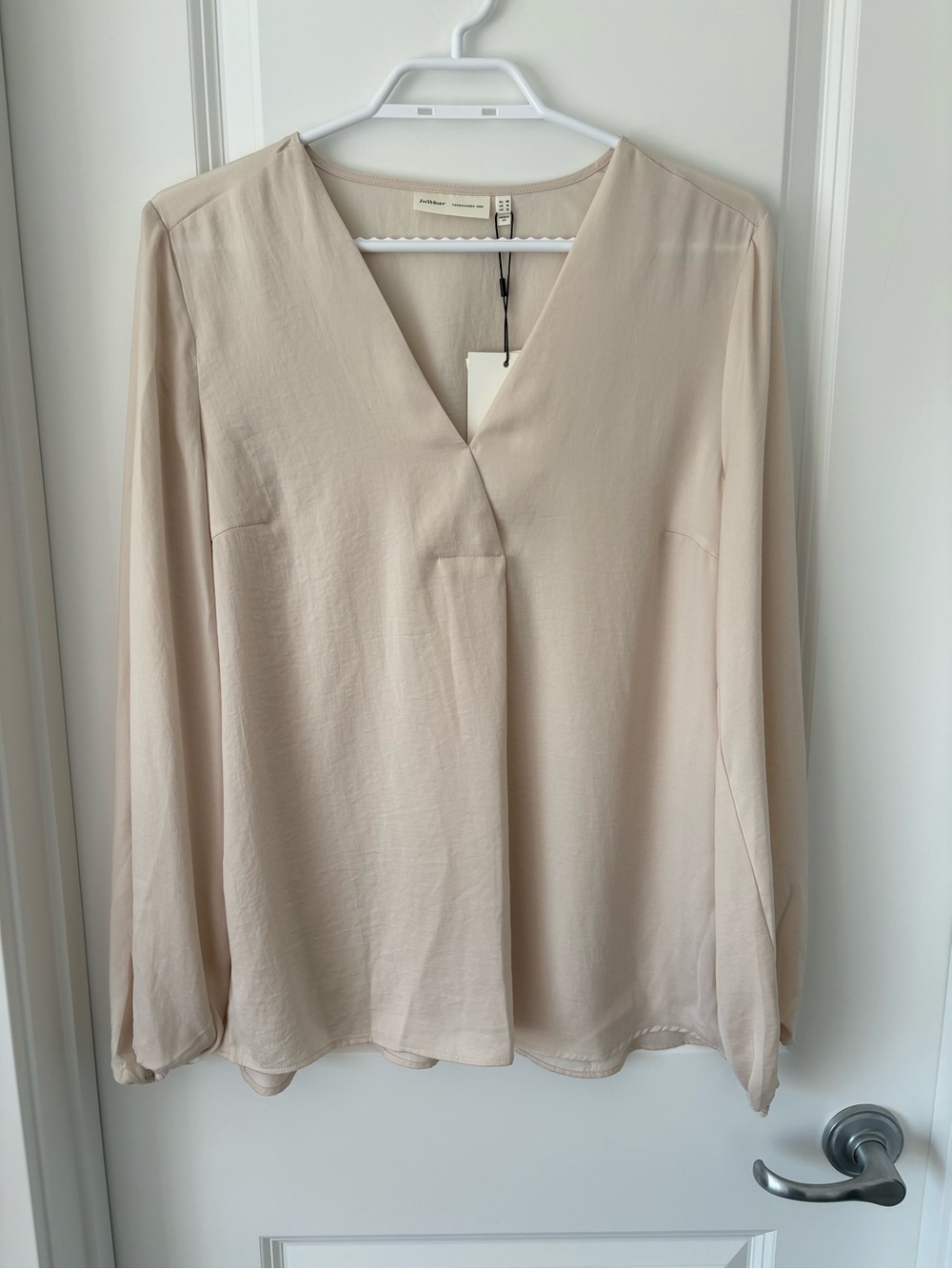 InWear Beige V-Neck Chiffon Blouse